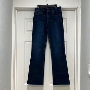 THESE ARE SOLD
Joe’s Jeans, size 28, raw edge at bottom and dark blue wash.